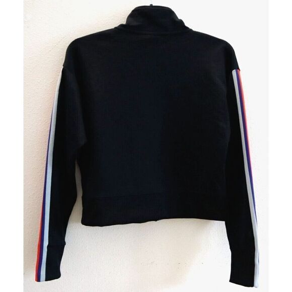 Nike 908762-010 Women's Sz S Black Light Pumice Full Zip Cropped Track Jacket - Picture 2 of 8